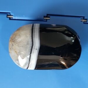 Black Agate  Palm Stone